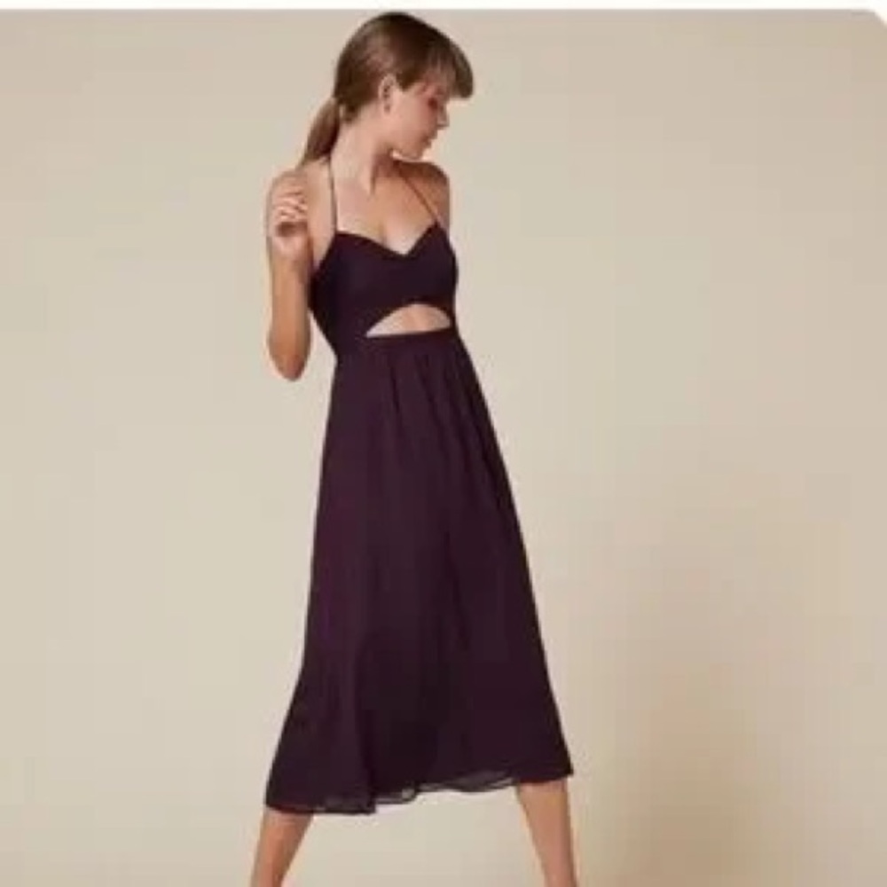 Reformation Addie Cutout Halter Wedding Bridesmaid Party Formal Midi Dress Fall